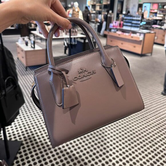 NWT COACH Andrea Carryall Bag - Smooth Leather/Gold/Dark Stone - CP081 $428 - Picture 5 of 11